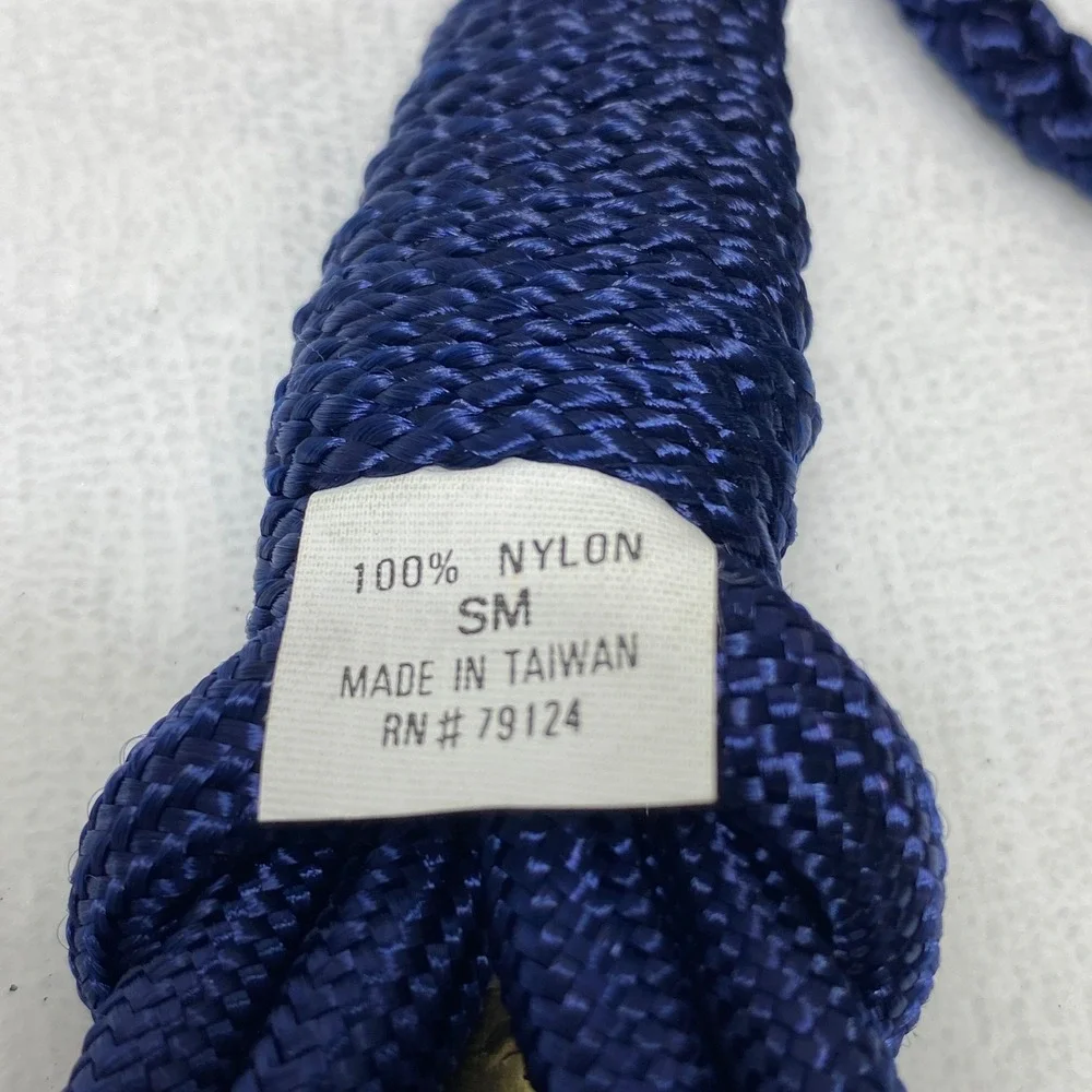 VTG Braided Navy Cord Rope Belt with Gold Tone Buckle‎ Adjustable Stetches